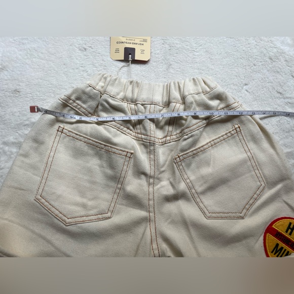 Mini hysteric Kids pants Cream Cartoon Patch Trousers - Picture 3 of 5